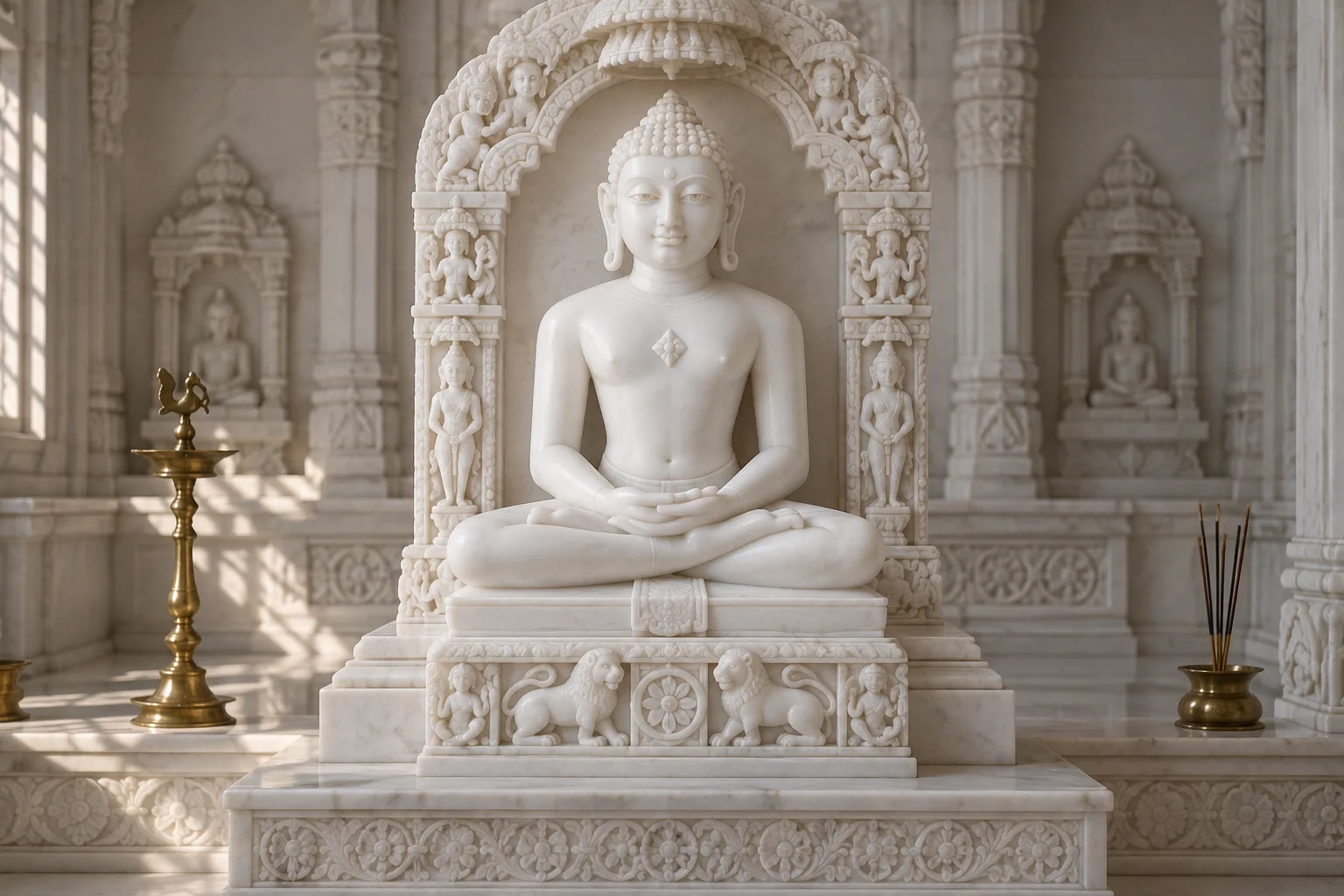 Custom Made Jain Tirthankar Statues in Marble Stone