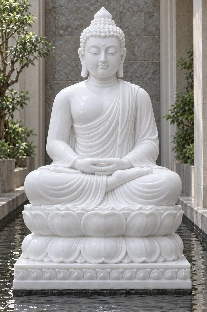 Buddha Statues for Water Features, Made to Order in Marble