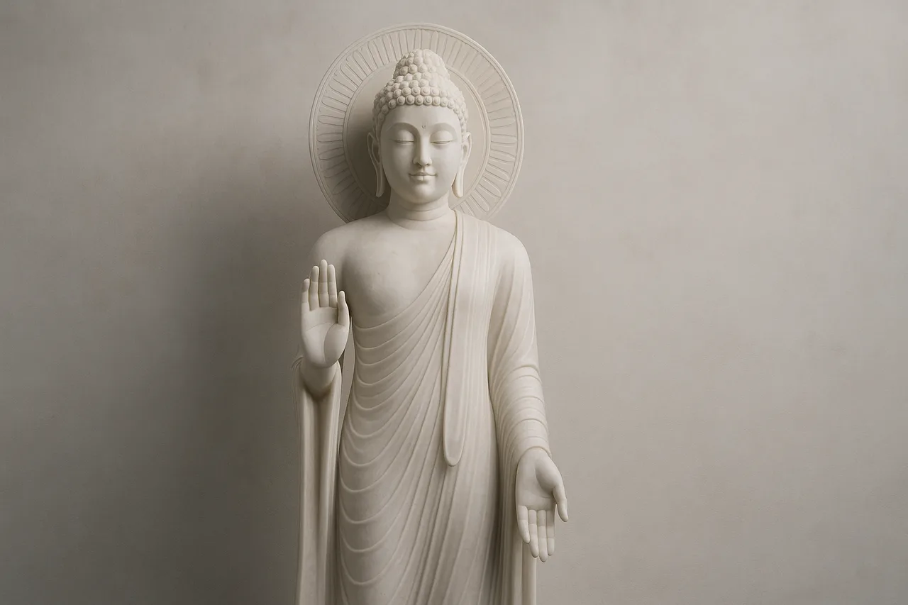 Custom Made Standing Buddha Statues in Marble Stone