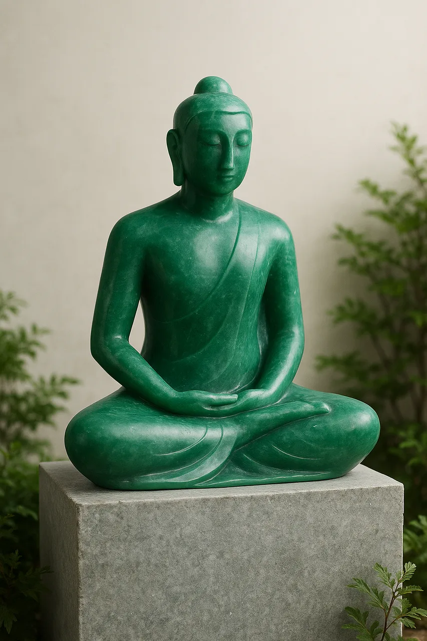 Handcrafted Imperial Jade Buddha Statue – Meditation, 2ft