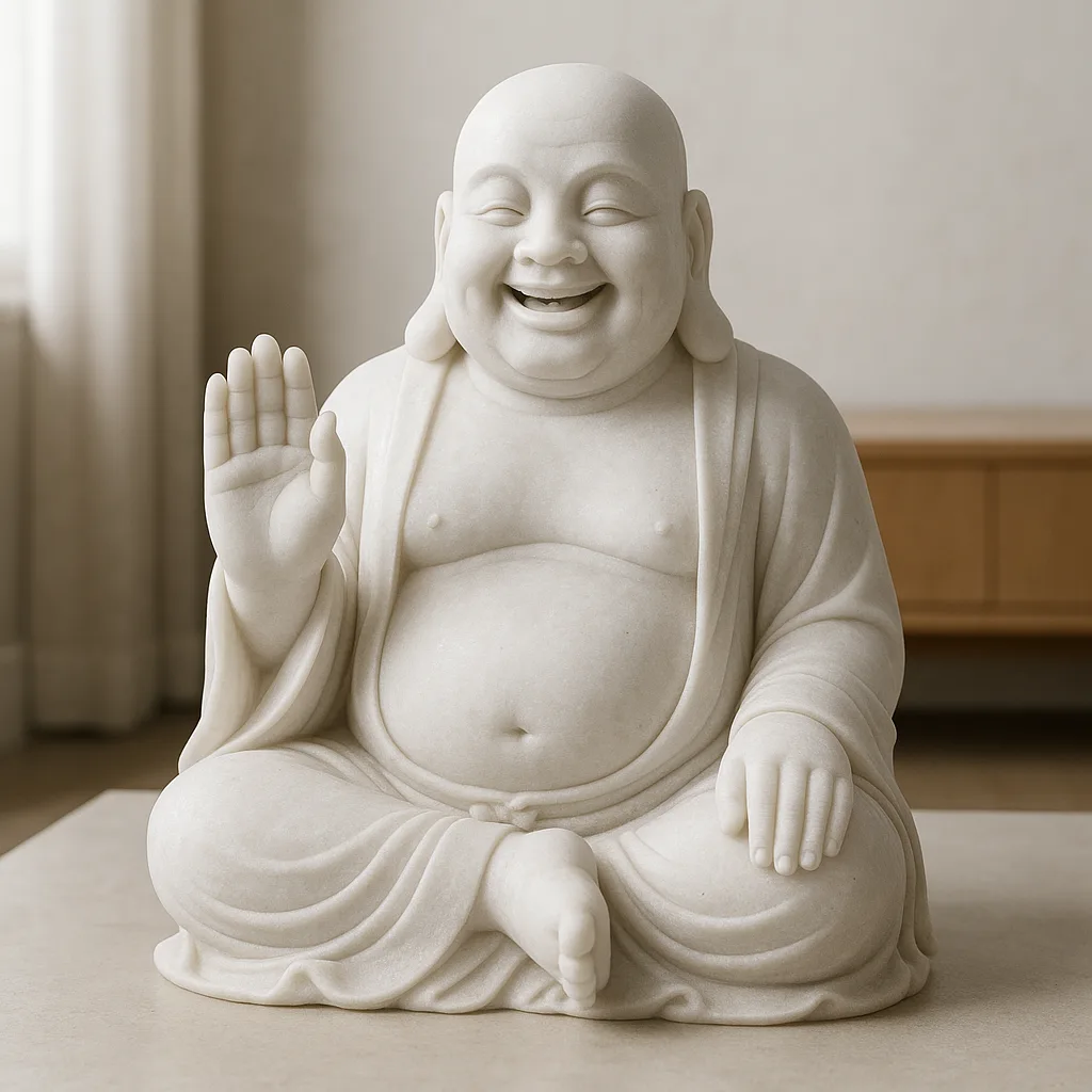 Handcrafted Makrana White Marble Buddha Statue – Blessing, 1.5ft