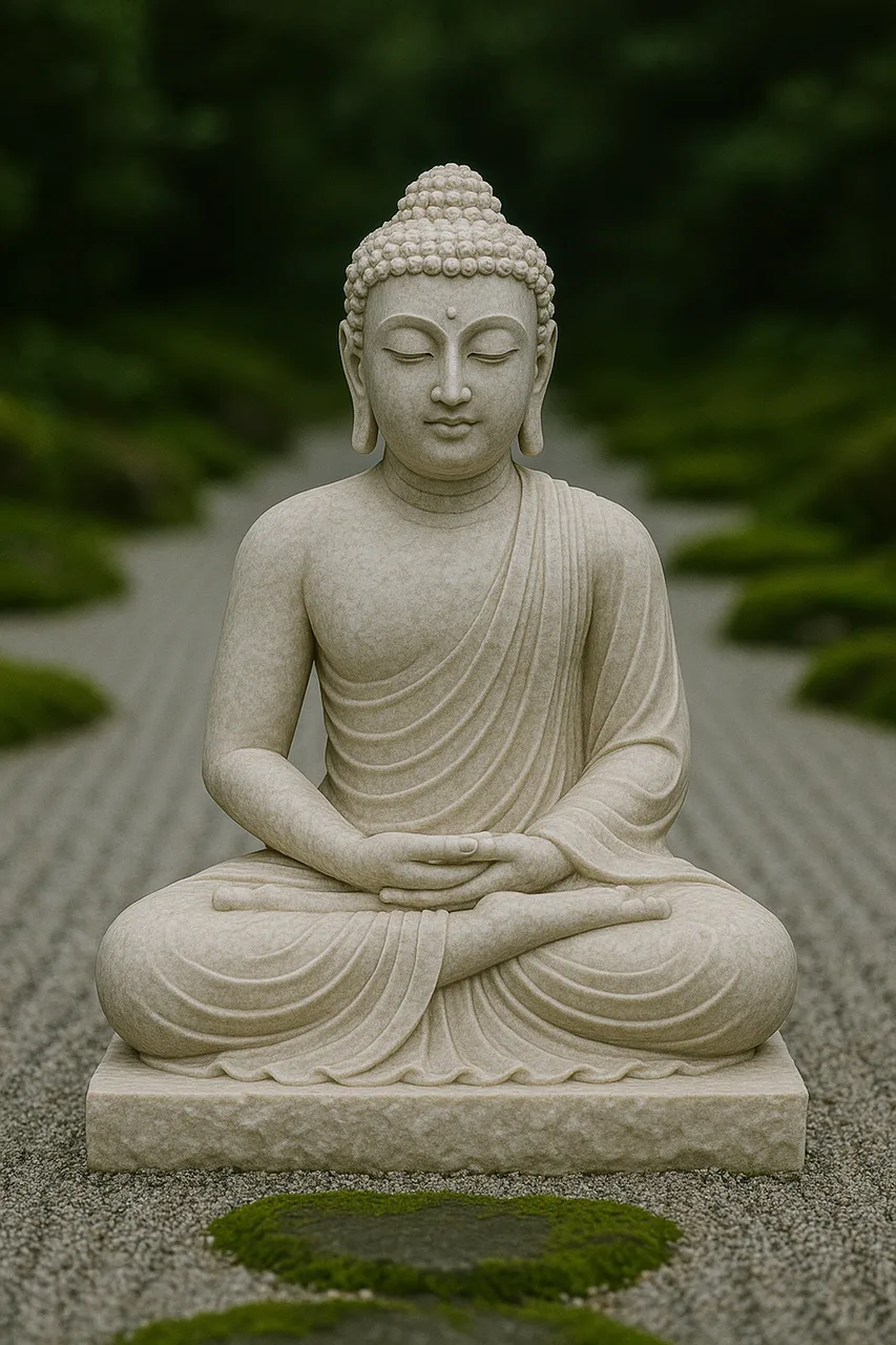 Handcrafted Makrana White Marble Buddha Statue – Meditation Pose, 3ft