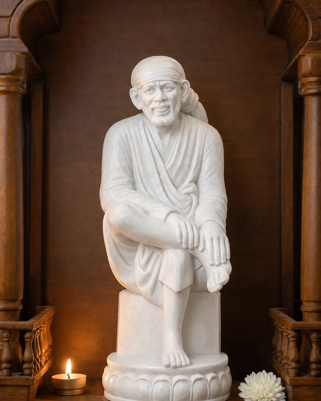Marble Dust Sai Baba Home Altar Murti, 10 in
