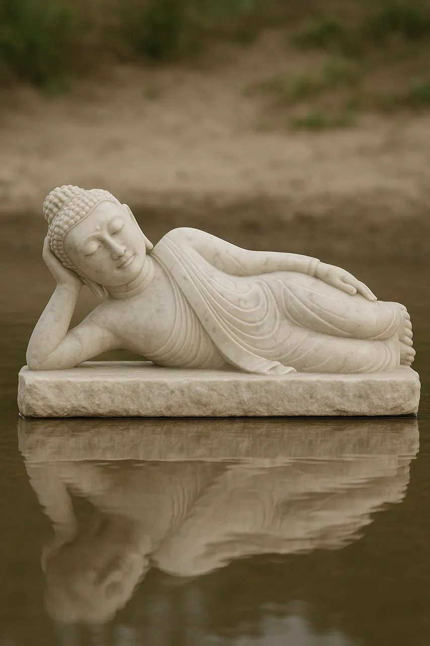 Handcrafted Sagyin Marble Buddha Statue – Reclining, 2ft